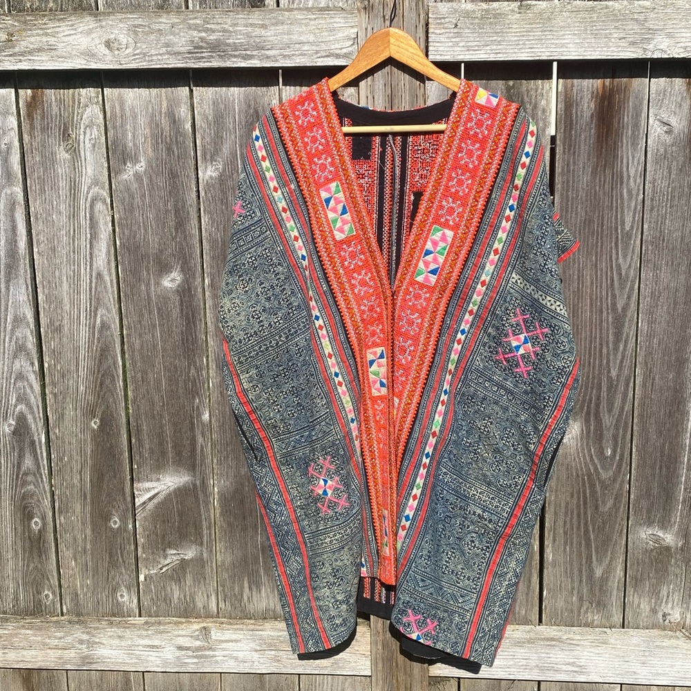 Vintage Thai Embroidered Batik Vest